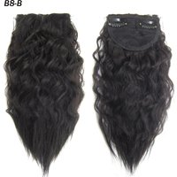 Zolin Short Kinky Curly Hair Bangs Extension With 2Clips One Piece Clip in Hair Black Light Brown Synthetic Hairpiece For Girls