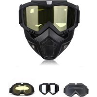 AliExpress NONE MTB ATV BMX Protective Face Mask and Glasses, Wind-Resistant Cycling Eyewear, Motocross Facial Cover with Safety Lenses