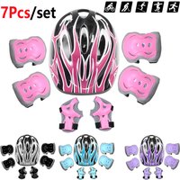 AliExpress BRACEFULL 7Pcs Kids Bike Helmet,Toddler Helmet Knee and Elbow Pads Wrist Guards Adjustable Protective Gear Set for Girls 3-10 Years