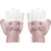 AliExpress NONE Cute Cartoon Cat Kids Knit Gloves Baby Winter Hand Warmer Anti-Cold Children Five Finger Mittens 4-8Year Boy Girl Cycling Glove