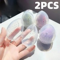 2pcs Travel Cosmetic Sponge Box,Portable,Pink,White.Plastic Box Cosmetic Cosmetic Organizer,Beauty Egg Storage Box.