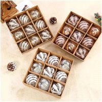 9Pcs 8cm Christmas Balls Big Xmas Tree Hanging Ornaments Champagne Rose Gold Pendant Christmas Decoration for Home New Year Gift