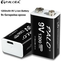 PLAO 1200mAh 9V Li-ion Rechargeable Battery Micro USB Batteries 6F22 9V Lithium 9v батарейка крона 9v батарейка for Microphone