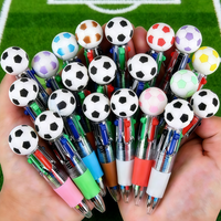 Stylo créatif à thème football, quatre couleurs, 5 à 50 pièces, pour fête de football, carnaval, anniversaire, rentrée scolaire, cadeau pour la fête des pères