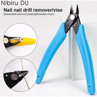 Stainless Steel Professional Manicure Nail Art Tools Clipper Remover Rhinestones Cutter Plier Chain Scissors Drilling Clip