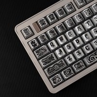Mintcaps Cthulhu Mythos theme Keycaps 120 keys Cherry profile PBT keycaps Silver Metallic Paint Keycaps For Mechanical keyboard