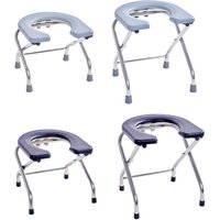 Toilet Seat for Bathroom Thickened Stainless Steel Tube Anti Slip Pad under The Stool Leg Multifunctional Commode Stool Folding