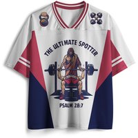 2026 New Mesh V-neck Shirt Top Witness Psalm 28:7 Jesus Power Training Printed Adult and Children's Breathable