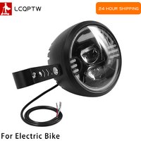 E-Bike 12V-48V LED Headlight Front Light Waterproof Flashlight For Electric Bicycle Headlamp Low Beam High Beam Accessories Part