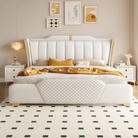 Nordic style luxury leather art bed double bed adult French simple 1.8x2 meters small apartment 1.5 meters wedding bed leather b