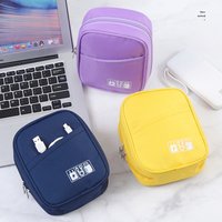 Large Capacity Solid Color Shockproof Data Cable Charger, Digital Clutter Sorting and Storage, Multifunctional Digital Bag