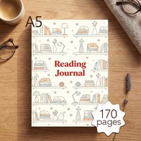 A5 Reading Journal Book, Perfect Gift for Book Lovers to Record Book Notes, with 170 Pages, for Book Tracking and Book Review