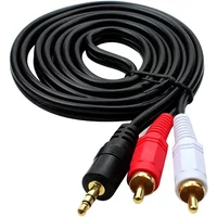3.5mm Plug Jack Connector to 2 RCA Male Music Stereo Adapter Cable Audio AUX Line for Phones TV Sound Speakers 1.5m/20m