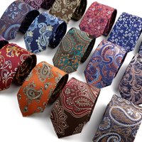 New Design Business Paisley Men Tie Red Blue Green Purple Slim Skinny 6cm Necktie Luxury Jacquard Wedding Party Cravat Accessory