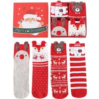 Autumn Winter Fashion Christmas Cartoon Cute Socks Gift Box Adorable Mid Tube Winter Women's Socks New Year Lucky Supplies