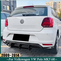 Car Rear Bumper Lip Spoiler Diffuser Splitter For VW Polo MK5 6R 2009 2010 2011 2012 2013 2014 Pre-Facelift Bodykit Tuning Black