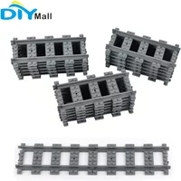 18Pcs City Train Straight Tracks RC Train Railway Road Building Toys Railroad for EV3 MOC Power Function PF Technical Parts