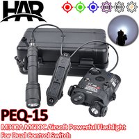 PEQ PEQ-15 Tactical Surefir M600C M300A Flashlight AR15 Airsoft Dual Control Switch Hunting Accsesories Red Dot Green Blue PEQ15