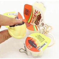 Novelty Pudding Pendant Food Play Reduce Pressure Keychain Fragrance Antistress Fidget Stress Relieving Backpack Decor Kids Toys