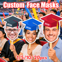Photo Face Masks Birthday Party, Decorations Personalised Fan Face Cutout Head On A Stick Cut Out Funny Face Mask.