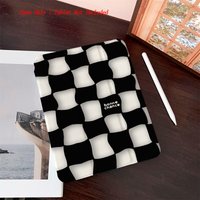Black White Checkered Pattern iPad Case - 360° Rotatable Foldable Protector for Apple Tablets