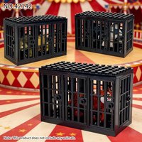 Creative Beast Iron Cage Mini Action Figures Accessories Building Blocks Animal Prison Cage Bricks for Medieval Circus Scene Toy