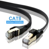 40Gbps 2000MHz Cat8 Ethernet Cable White Flat 15m 5m Rj45 Cable Ethernet 20m 10m 8m 3m 2m Cat 8 Computer Laptop Network Cable