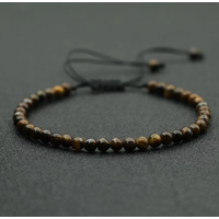Fashion 4mm Natural Stone Bracelet Men Women Handmade Braided Adjustable Braclet Small Tiger Eyes Howlite Agates Beads Braslet