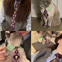 Anime JoJo's Bizarre Adventure Cat Tie Cosplay Kira Yoshikage Bruno Guido Mista Dog Pet Necktie Accessories Photo Props Clothing