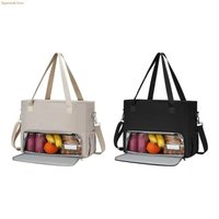 2 in 1 Lunch Tote Bag for Women Insulated Lunch Compartment 15.6 Inch Laptop Bag Large Capacity Computer Handbag Business