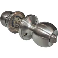 Door Set Knob Handle Lock With Key Privacy Passage Round Sliver Bathroom Shower Entrance Stainless Steel Useful