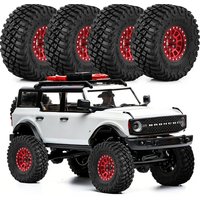4pcs 1.0 inch Aluminum Beadlock Wheel & Tire Upgrade Set for 1/18 1/24 TRX4M Ascent-18 Axial SCX24 AX24 FMS FCX24 RC Crawler Car