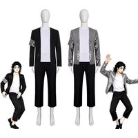 Michael Jackson Cosplay Costume Dance Star Halloween Carnival Party Superstar Singer 80s 90s Hip Hop Stage Performance Outfits