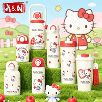 X&W Hello Kitty Theme Insulated Cup 316 Stainless Steel Girl Cute Straw Cups Portable Outdoor Travel Vaccum Flask Perfect Gift