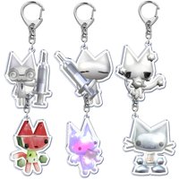 Lovely Inoue Toro CUTE Cat Key Chain Keychains Ring for Accessories Bag Cartoon Meow Pendant Keyring Jewelry Fans Friends Gifts