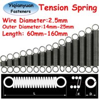 Yiqianyuan Manganese Steel Tension Spring Wire 2.5mm OD14mm-25mm Closed Hook Cylindrical Helical Pullback Extension Coils