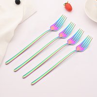 4Pcs Stainless Steel Forks Flatware Dinner Salad Forks Fine Flatware Fruit Forks for Home Kitchen Restaurant Office School