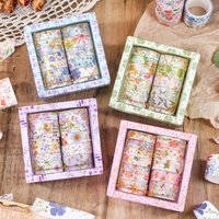 Gold Foil Floral Washi Tape Set 12 Rolls Flower Masking Tape Stationery Supplies for Scrapbooking Journaling DIY