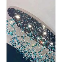 Creative Oval Design Crystal Chandelier LED Colorful Indoor Lighting for Living Dining Room Home Decor Unique Lamp Fixture