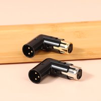 1Pc Audio Adapter Plug Adjustable Male To Female Right Angle XLR Connector Metal Adapter 3Pin Black (XLR 90 Degree Adapter)