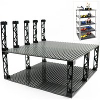 8-Pack Classic Building Block Compatible Universal 58827 Part Iron Frame Pillars for Train Track Support Bracket
