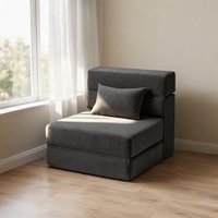 Folding Sofa Bed 4 in 1 Convertible Sleeper Chair with Pillow Comfy Floor Mattress Lounger with Removable Washable Cover Fold Out Chair Bed for Living Room Bedroom Black