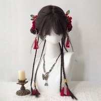 Natural-Looking Full Wig: Soft Layers & Airy Fringe Cute Fluffy Wig with Air Bangles for Daily Hanfu Cosplay