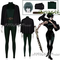 Zenin Maki Heavenly Tyrant Jujutsu Anime Role Play Women Cosplay Costumes Wig Cape Jumpsuit Belt Daily Party Carnival