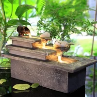 European Style Desktop Water Fountain Humidifier Living Room Office Decor Feng Shui Aesthetic Indoor Waterfall Design Gift