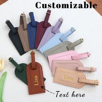 Customized name pu leather luggage anti-loss tags, business trip and travel airport luggage tags, luggage label accessories