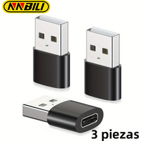 NNBILI 3PCS USB to Type C Adapter USBC Female to USB Male Car Charger Adapter USBC Converter for iPhone 17 16 Samsung PC Laptops