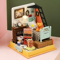 Mini Doll Houses Miniature 3D Puzzle Assembly Model Building Kits With Furniture LED Wooden Craft Dollhouse Toys For Gifts
