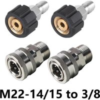 Pressure Washer Adapter Set M22 Metric Male Thread Fittings M22 14mm to 3/8 Quick Connect Stainless Steel Quick Disconnect Kit