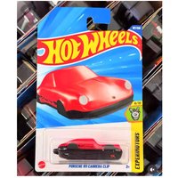 2025J Original Hot Wheels Car Porsche 911 Carrera Clip Key Chain Toys for Boys 1/64 Diecast Vehicle Metal Models Birthday Gift